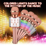ShinePick Microphone Karaoke sans Fil, Micro Karaoké Bluetooth Portable avec LED Lumière Disco pour Enfants/Adultes Chanter, Com