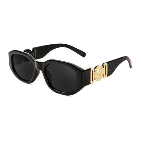FEISEDY Vintage Lunettes de Soleil Rectangulaires pour Femmes Hommes Rétro Années 90 Petites Lunettes Carrées Étroites avec Prot