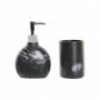Ensemble de Bain DKD Home Decor Noir Aluminium Plastique Résine Marbre (11 x 6 x 27,99 €