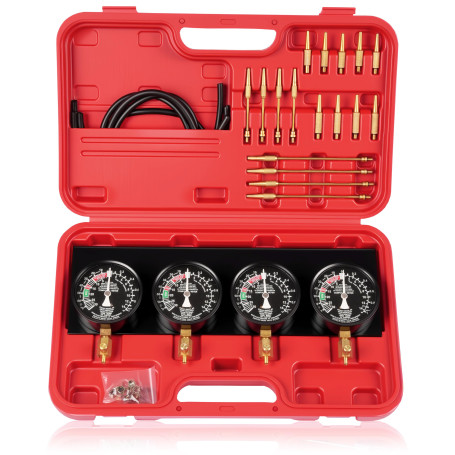 Carburant Aspirateur Synchroniseur Coffret 4pcs Jauges à Vide de Synchronisation de Carburateur sur Plaque Fixe pour Voiture Aut