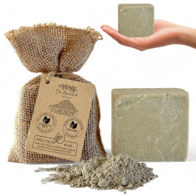 Dr.Ancient Barre de savon à l'argile biologique naturelle végétalienne traditionnelle faite à la main - Peeling minéral, exfolia