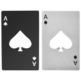 WOLMIK Lot de 2 décapsuleurs en acier inoxydable avec carte à jouer créative - Décapsuleur de bière personnalisé - Taille adapté