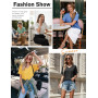 PASUDA Tee Shirt Femme Col V Manche Courte Tshirt Femme Haut Ete Chic et Élégant Couleur Unie Lâches Tops Tunique Vetement Femme