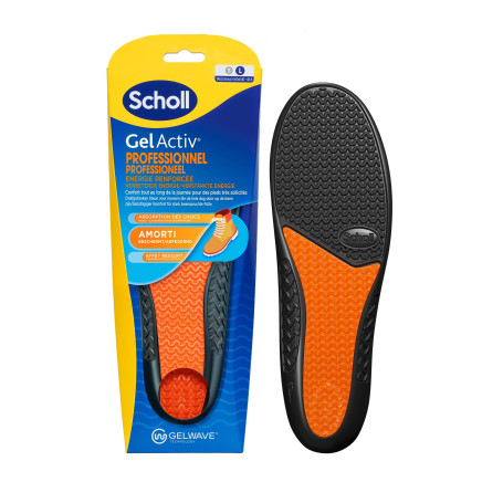 Scholl Semelles GelActiv Professionnel - Chaussures de travail Hommes - Pour un confort durable avec une absorption des chocs et