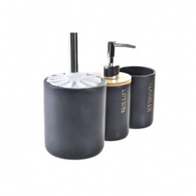 Ensemble de Bain DKD Home Decor Naturel Noir Bambou Dolomite (10,2 x 10,2 x 37,5 130,99 €