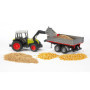 Tracteur Claas Nectis 267 F Bruder avec Chargeur et Remorque 1:16