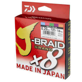 Ligne de Pêche Tressée Daiwa J-Braid Grand X8 - 0.06mm, 300m, Multicolore
