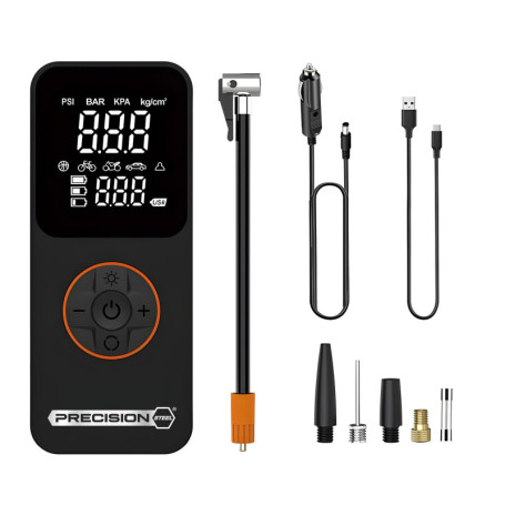 Mini Compresseur d'Air Sans Fil Precision Steel 10 Bar avec Écran LED