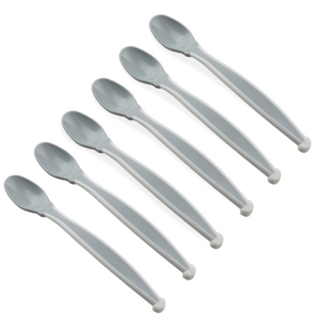 Lot de 6 Cuillères Souples pour Bébé - Ergonomiques et Sans BPA
