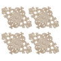 Set de 4 Appliques en Bois Sculpté Fleur pour Décoration Intérieure
