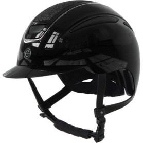 Casque d'Équitation Covalliero Elite Noir Laqué pour Femme