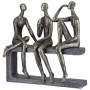 Sculpture Décorative en Résine Bronze et Gris - Motif Amis - Finition Antique 25 cm