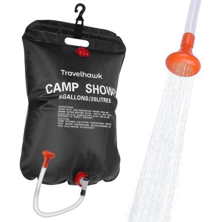 Douche de Camping Solaire TravelHawk 20L - Pratique et Portable