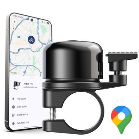 AirBell Pro - Sonnette Intelligente pour Vélo avec Traceur GPS