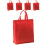 Lot de 5 Sacs de Course IPEA en TNT Rouge - Tote Bags Réutilisables