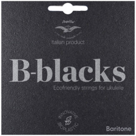 Ukulélé baryton Aquila B-Black avec cordes DGBE - Ré grave