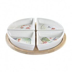 Ensemble à apértif DKD Home Decor Naturel Blanc Multicouleur Bambou Grès Tropica 29,99 €