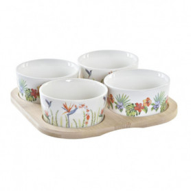 Ensemble à apértif DKD Home Decor Naturel Multicouleur Bambou Grès Tropical (19, 27,99 €