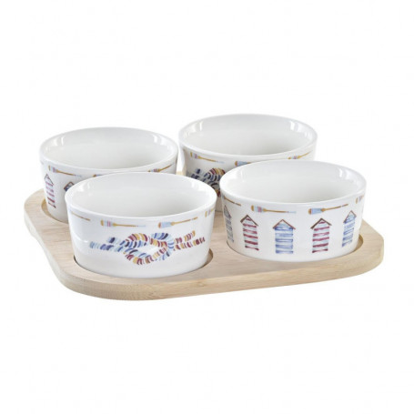 Ensemble à apértif DKD Home Decor Naturel Bleu Bambou Grès (19,7 x 19,7 x 1 cm) 27,99 €