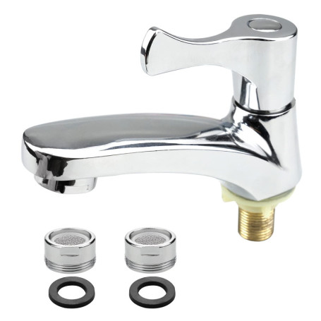 Robinet Lave Main Argenté à Eau Froide avec Filtre - Installation Facile