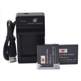 DSTE NB-11L Lot de 2 Batteries Li-Ion et Chargeur Micro USB pour Canon PowerShot