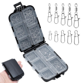 Kit de 330 émerillons de pêche en acier inoxydable - Accessoires pour brochet, sandre et truite