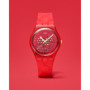 Montre Swatch unisexe rouge à quartz pour la Saint-Valentin