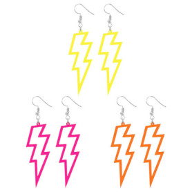 Boucles d'Oreilles Rétro Néon SYEYCW - 3 Paires Vintage Années 80