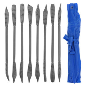 Set de 8 Limes Râpes QWORK pour Bois et Stéatite