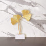Ornement en Métal Ginkgo Biloba Doré - Sculpture Moderne pour Décoration Intérieure