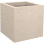 Pot de Fleurs Carré Beige Calcaire 30 cm - EDA Volcania Up