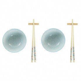 Set de sushi DKD Home Decor Bleu Blanc Bambou Grès (30 x 21 x 7 cm) 26,99 €