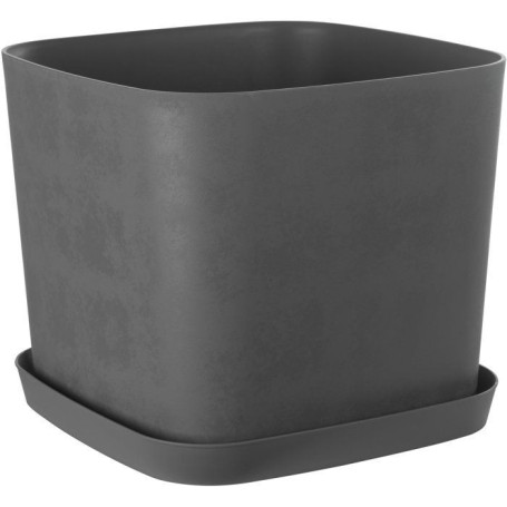 Pot de Fleurs Carré Swing - 16L - Gris Élégant