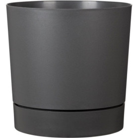 Pot de fleurs rond avec réserve - GARDEN ID - Gris métallique - Ø 39 cm