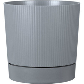 Pot de fleurs rond avec réserve - GARDEN ID - Gris pur - Ø 29 cm