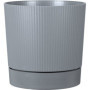Pot de fleurs rond avec réserve - GARDEN ID - Gris pur - Ø 29 cm