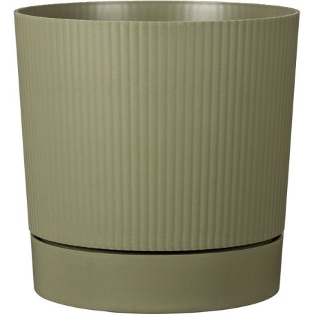 Pot de fleurs rond avec réserve - Vert mousse - Ø 47 cm