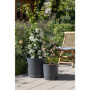 Pot de fleurs rond avec réserve - GARDEN ID - Ø 47 cm - Gris métallique