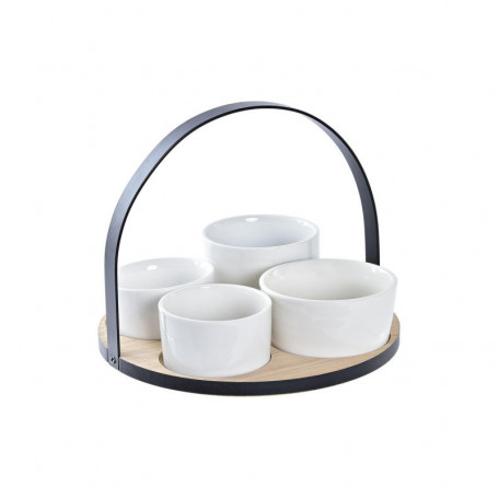 Ensemble à apértif DKD Home Decor Métal Bambou Grès Loft (20 x 20 x 14 cm) (5 Pi 30,99 €