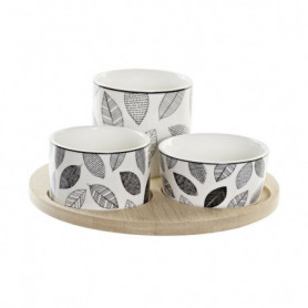 Ensemble à apértif DKD Home Decor Volets Bambou Grès (4 Pièces) (20 x 20 x 8 cm) 28,99 €