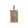 Planche à découper DKD Home Decor 2 couteaux Acier inoxydable Acacia (34 x 16 x 22,99 €