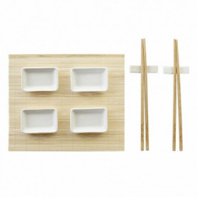 Set de sushi DKD Home Decor Naturel Blanc Bambou (28 x 22 x 2,5 cm) 21,99 €