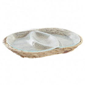 Plateau apéritif DKD Home Decor Verre Naturel Transparent Fibre (38 x 25 x 4 cm) 36,99 €