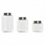 Set de 3 Boites DKD Home Decor Verre Acier inoxydable (500 ml) (750 ml) (1L) (3 33,99 €