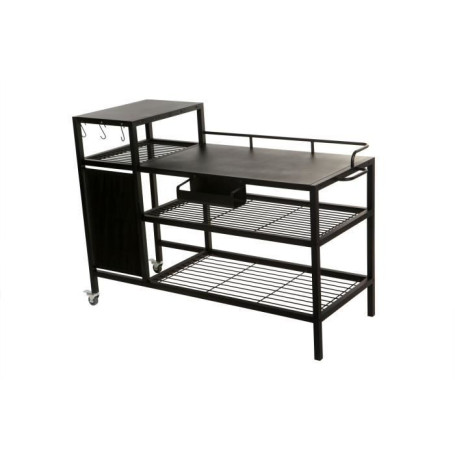 Chariot Noir pour Plancha BRASERO - 128x60x89 cm avec Rangement
