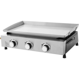 Plancha à gaz Cookingbox Faro 3 brûleurs - Surface 61x35 cm en inox