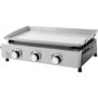Plancha à gaz Cookingbox Faro 3 brûleurs - Surface 61x35 cm en inox