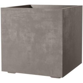 Pot de fleurs carré Millennium 80L avec roulettes - Marron