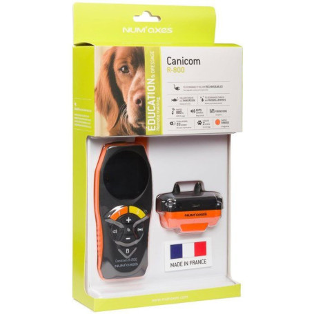 Ensemble de Dressage Rechargeable NUM'AXES CANICOM R-800 pour Chien - Orange