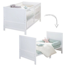 Lit bébé évolutif Easy Sleep 70x140 cm en blanc laqué